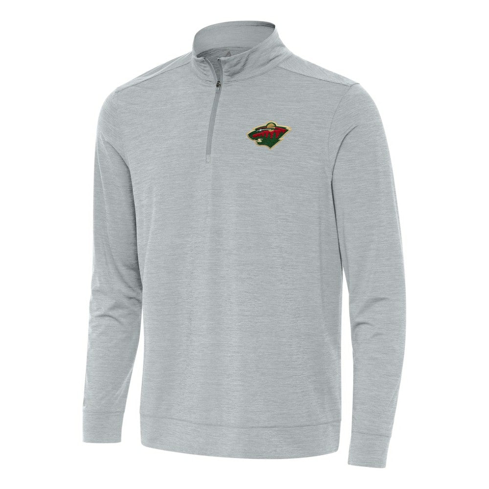 Minnesota Wild Antigua Bright Quarter-Zip Top Heather Gray