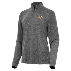 Nashville Predators Antigua Women's Mentor Quarter-Zip Mock Long Sleeve Top Heather Black