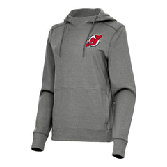New Jersey Devils Antigua Women's Justice Pullover Hoodie Heather Black