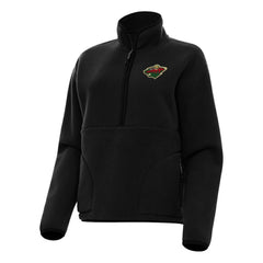 Minnesota Wild Antigua Women's Figure Half-Zip Pullover Sweatshirt Black
