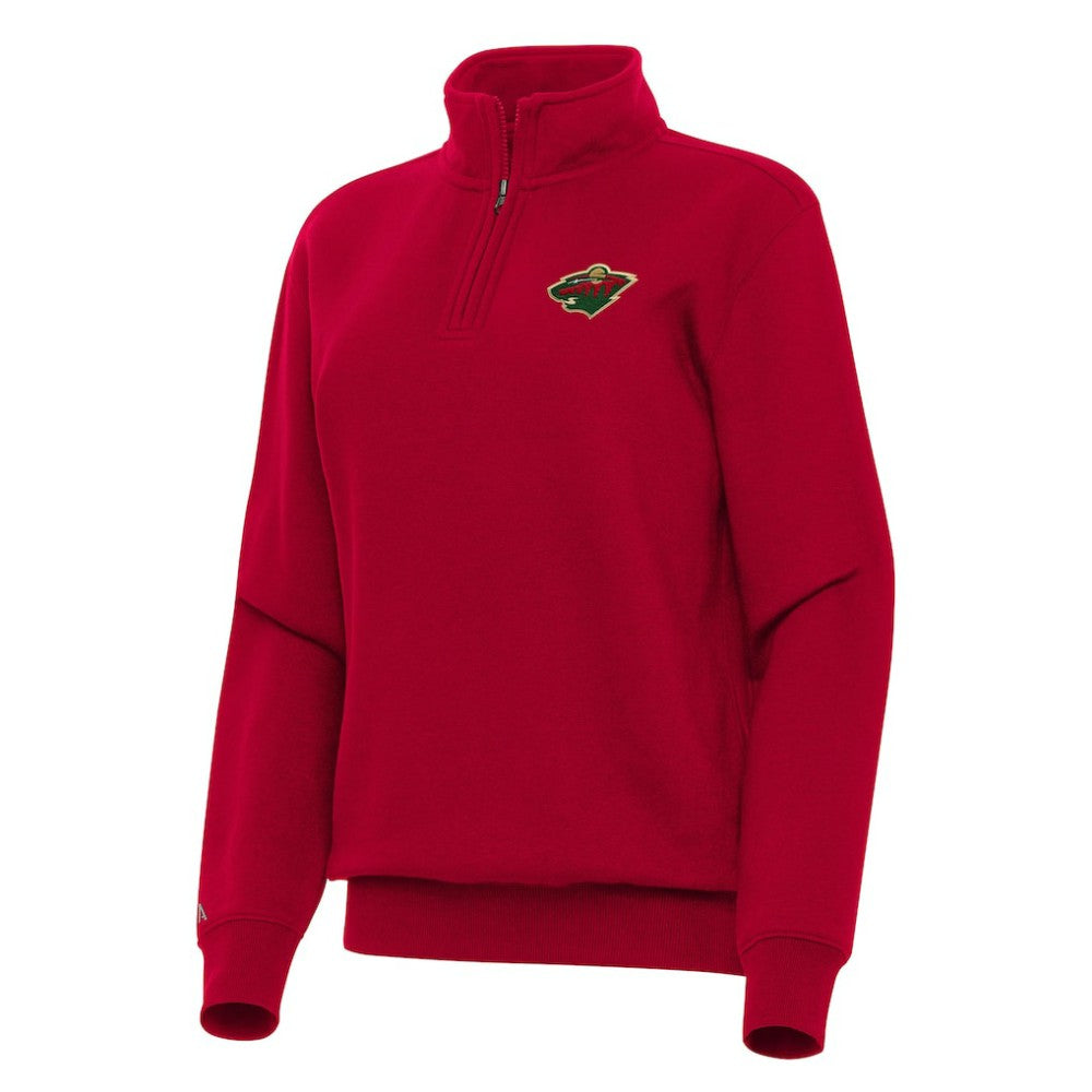Minnesota Wild Antigua Women's Victory Quarter-Zip Sweatshirt Red