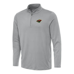 Minnesota Wild Antigua Reprocess Quarter-Zip Top Gray