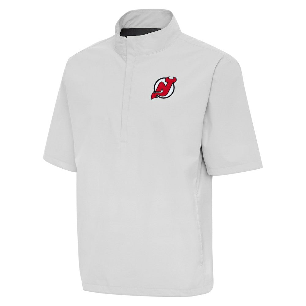 New Jersey Devils Antigua Brisk Quarter-Zip Windbreaker Heather Gray