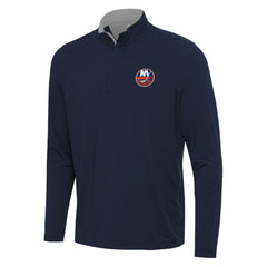 New York Islanders Antigua Content Quarter-Zip Pullover Top Navy/Gray