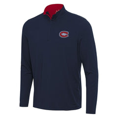 Montreal Canadiens Antigua Content Quarter-Zip Pullover Top Navy/Red