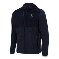 Seattle Kraken Antigua Sway Full-Zip Hoodie Jacket Navy