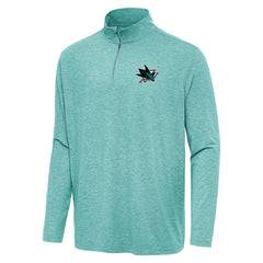 San Jose Sharks Antigua Hunk Quarter-Zip Top Heather Aqua