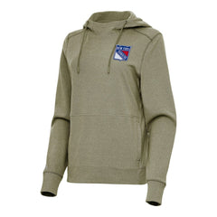 New York Rangers Antigua Women's Justice Pullover Hoodie Olive