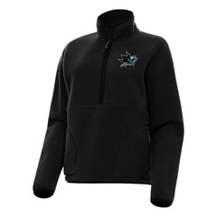 San Jose Sharks Antigua Women's Figure Half-Zip Pullover Sweatshirt Black
