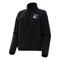 New York Rangers Antigua Women's Figure Half-Zip Pullover Sweatshirt Black