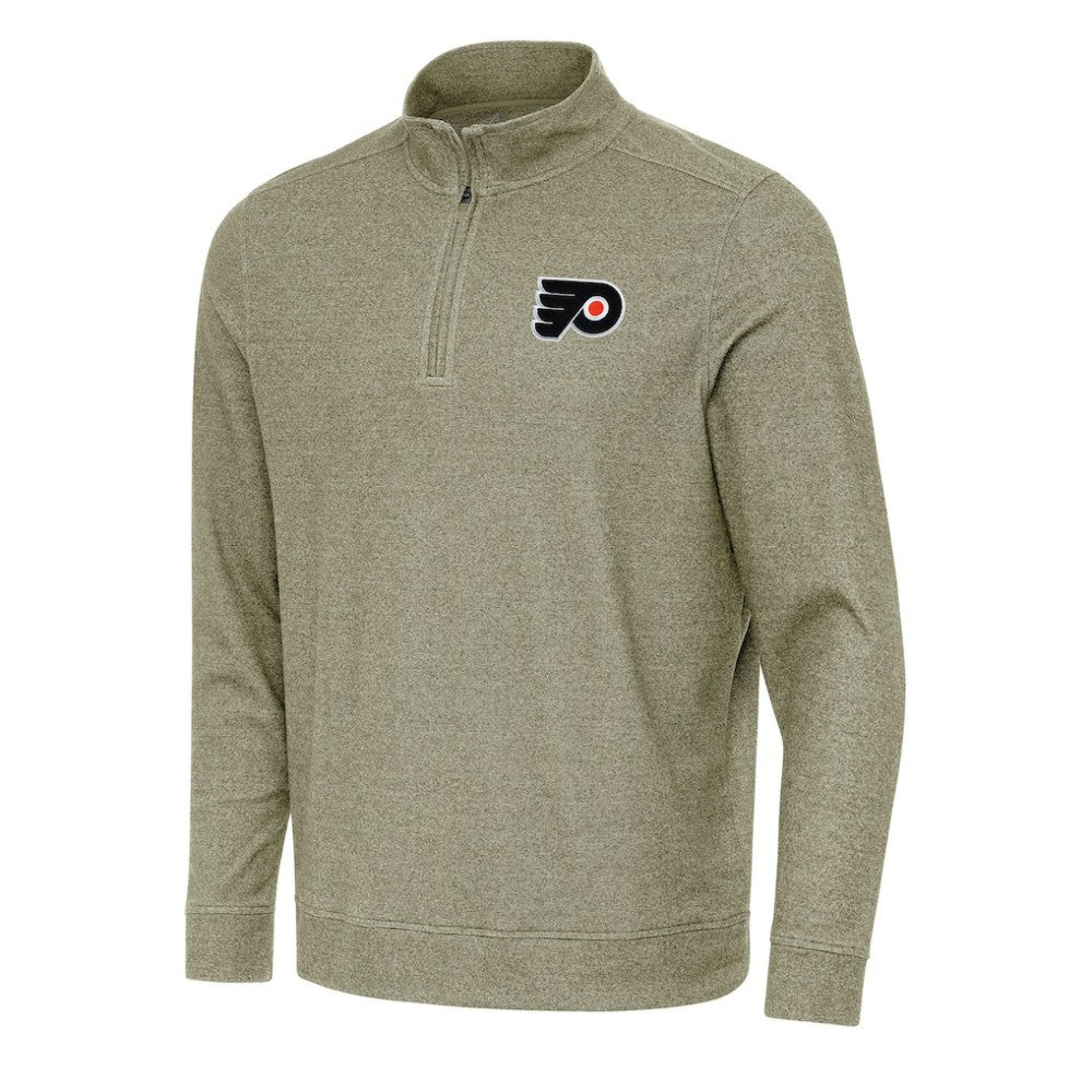 Philadelphia Flyers Antigua Subtle Quarter-Zip Sweatshirt Olive