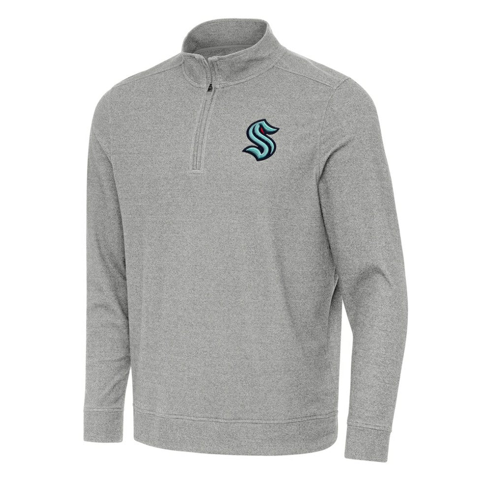 Seattle Kraken Antigua Subtle Quarter-Zip Sweatshirt Heather Gray