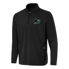 San Jose Sharks Antigua Perilous Quarter-Zip Sweatshirt Black