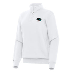 San Jose Sharks Antigua Women's Victory Quarter-Zip Sweatshirt White