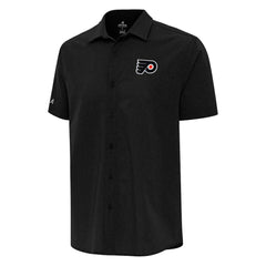Philadelphia Flyers Antigua Activate Woven Short Sleeve Button-Up Shirt Black