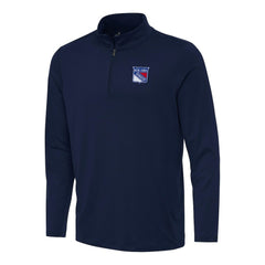 New York Rangers Antigua Reprocess Quarter-Zip Top Navy