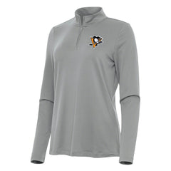 Pittsburgh Penguins Antigua Women's Reprocess Quarter-Zip Top Gray