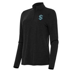 Seattle Kraken Antigua Women's Bright Quarter-Zip Top Heather Black