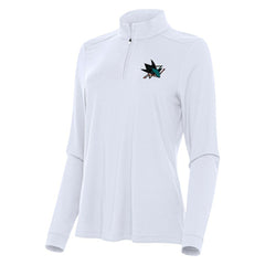 San Jose Sharks Antigua Women's Intent Quarter-Zip Top White