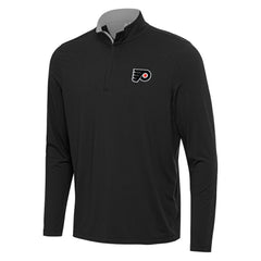 Philadelphia Flyers Antigua Content Quarter-Zip Pullover Top Black/Gray