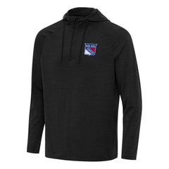 New York Rangers Antigua Spikes Quarter-Zip Hoodie Heather Black