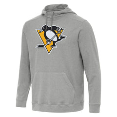 Pittsburgh Penguins Antigua Cloud Pullover Hoodie Heather Gray
