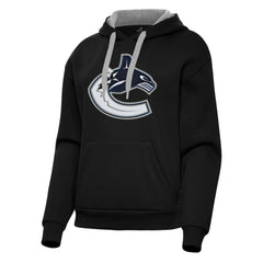 Vancouver Canucks Antigua Women's Victory Pullover Hoodie Black