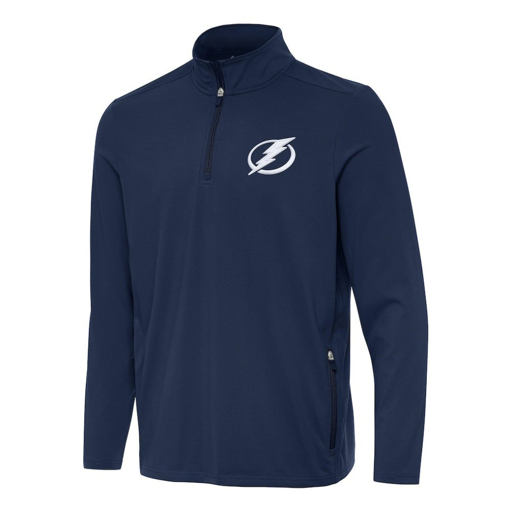 Tampa Bay Lightning Antigua Perilous Quarter-Zip Sweatshirt Navy