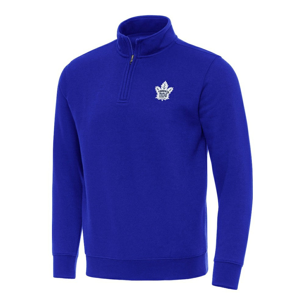 Toronto Maple Leafs Antigua Victory Quarter-Zip Mock Sweatshirt Blue