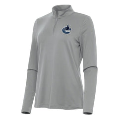 Vancouver Canucks Antigua Women's Reprocess Quarter-Zip Top Gray