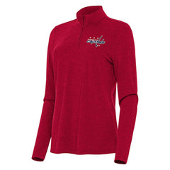 Washington Capitals Antigua Women's Bright Quarter-Zip Top Heather Red