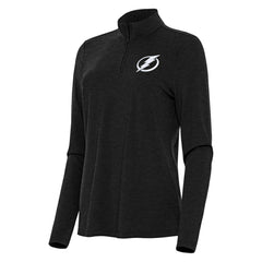 Tampa Bay Lightning Antigua Women's Bright Quarter-Zip Top Heather Black