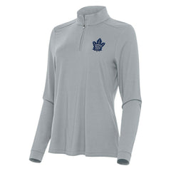 Toronto Maple Leafs Antigua Women's Intent Quarter-Zip Top Gray