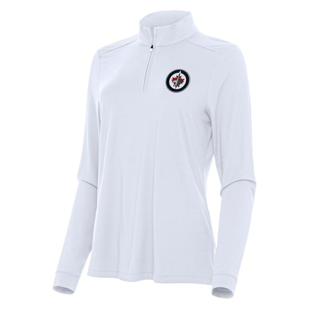 Winnipeg Jets Antigua Women's Intent Quarter-Zip Top White