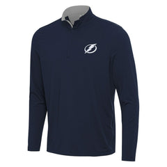 Tampa Bay Lightning Antigua Content Quarter-Zip Pullover Top Navy/Gray