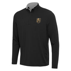 Vegas Golden Knights Antigua Content Quarter-Zip Pullover Top Black/Gray