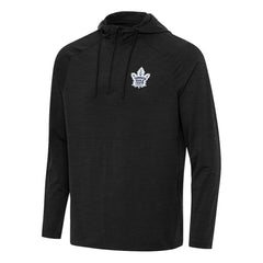 Toronto Maple Leafs Antigua Spikes Quarter-Zip Hoodie Heather Black