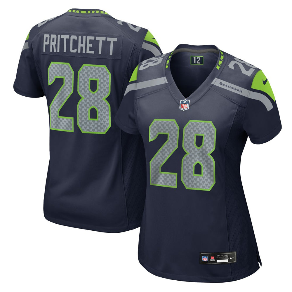 Nehemiah Pritchett Seattle Seahawks Women's Team Game Jersey - College Navy