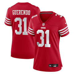 Isaac Guerendo San Francisco 49ers Women's Team Game Jersey - Scarlet