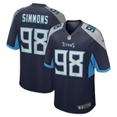 Jeffery Simmons Tennessee Titans Game Jersey - Navy