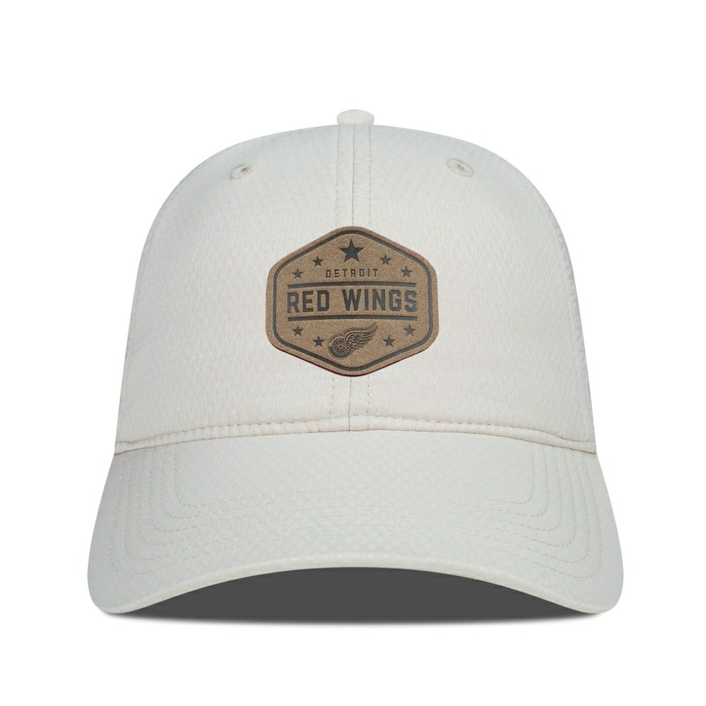 Detroit Red Wings Men's Levelwear Faux Leather Patch Unstructured Adjustable Hat Cream