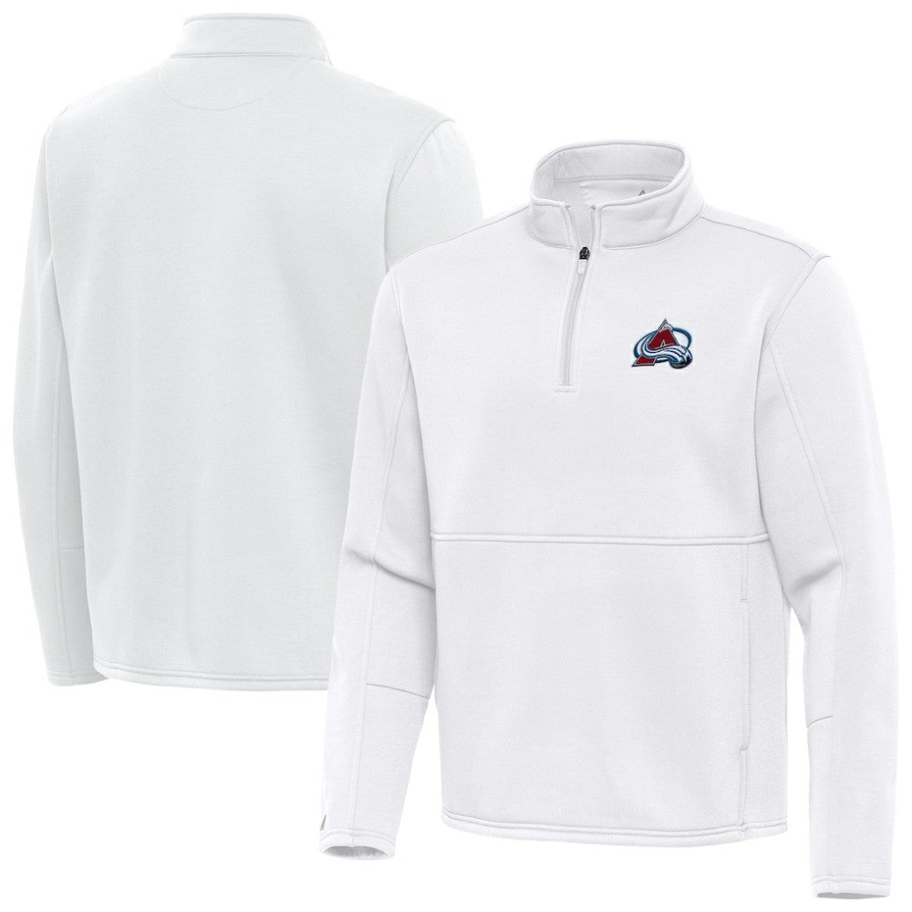 Colorado Avalanche Antigua Twist Quarter-Zip Pullover Jacket White