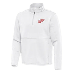 Detroit Red Wings Antigua Twist Quarter-Zip Pullover Jacket White