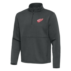Detroit Red Wings Antigua Twist Quarter-Zip Pullover Jacket Pewter