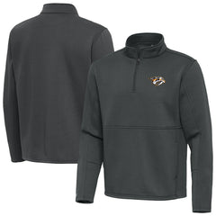 Nashville Predators Antigua Twist Quarter-Zip Pullover Jacket Pewter