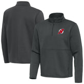 New Jersey Devils Antigua Twist Quarter-Zip Pullover Jacket Pewter