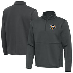 Pittsburgh Penguins Antigua Twist Quarter-Zip Pullover Jacket Pewter