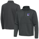 New York Rangers Antigua Twist Quarter-Zip Pullover Jacket Pewter