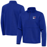 New York Rangers Antigua Twist Quarter-Zip Pullover Jacket Blue