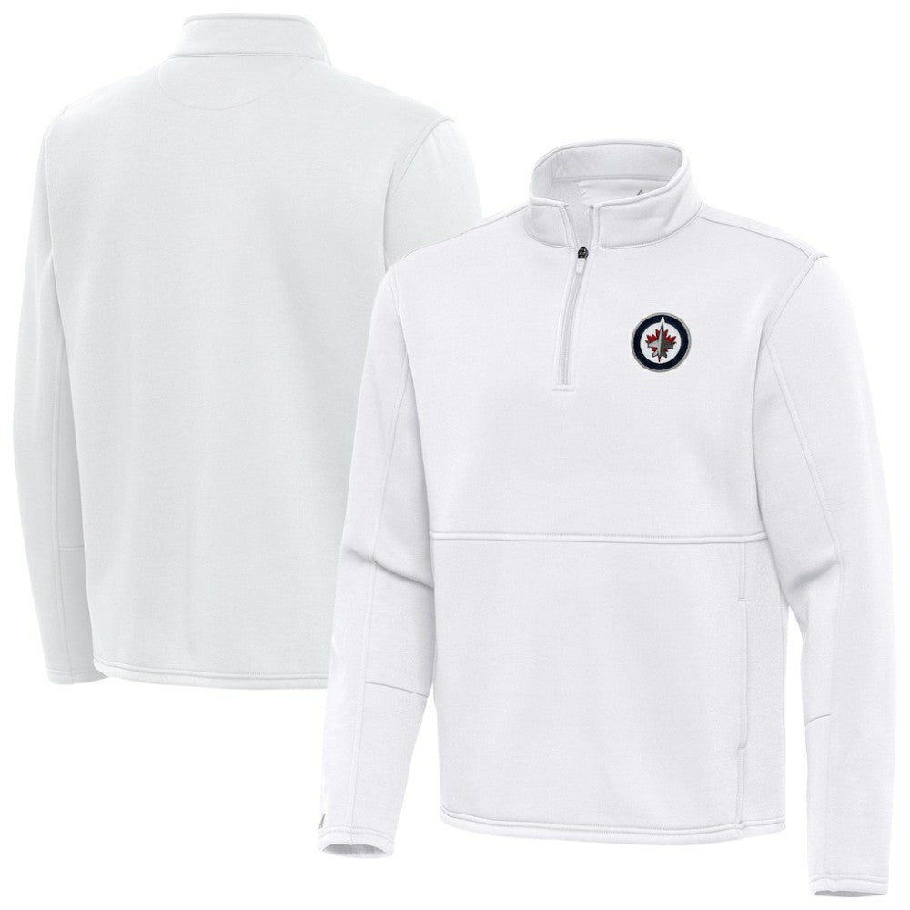 Winnipeg Jets Antigua Twist Quarter-Zip Pullover Jacket White